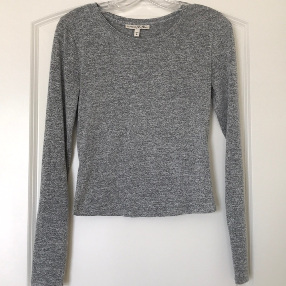 Express grey cropped long sleeve